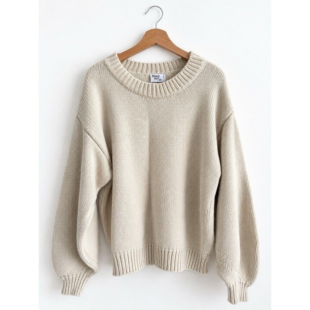 Princess Polly Cream Oversized Knit Sweater L/XL